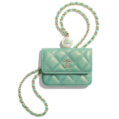 Chanel Flap Coin Purse With Chain AP2119 Blue