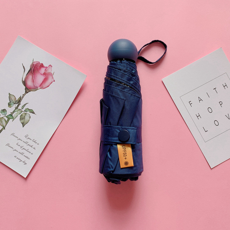 胶囊伞8骨五折定制伞眼镜盒小巧超轻迷你防晒黑胶遮阳雨伞 晴雨伞