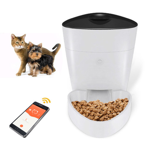 4L Pet Automatic Feeder Wifi Remote Control Button Version Smart Dog Cat Dry Food Dispenser Bowl USB Battery timer Pets Feeder