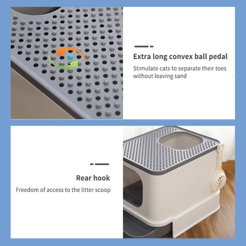 Pet Toilet Bedpan Anti Splash Cats Litter Box With Scoop Fully Closed pets Fat Cat toilet Home Plastic Sand Box Supplies