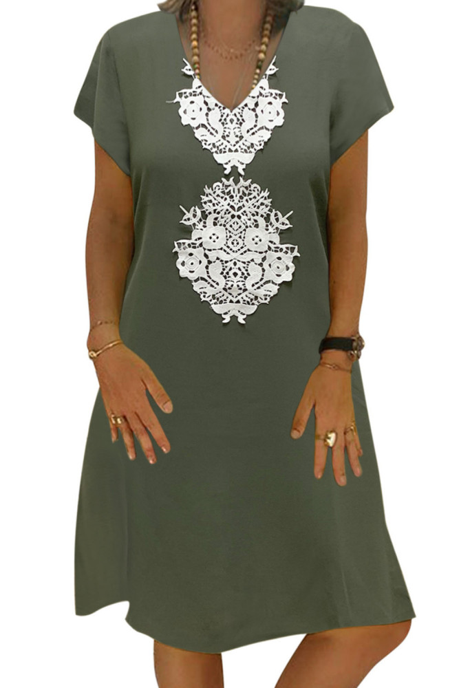 Copy Summer Tribal Print V-Neck Shift Casual Dress
