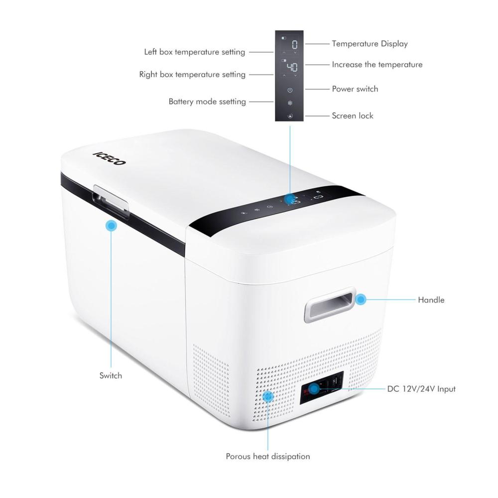21QT GO20 Dual Zone 12V Refrigerator (White) | ICECO