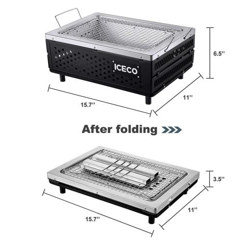 15.7'' Folding Charcoal BBQ Grill | ICECO