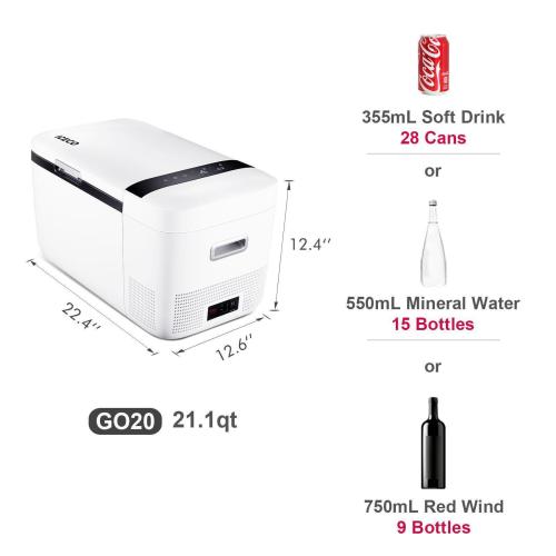 21QT GO20 Dual Zone 12V Refrigerator (White) | ICECO