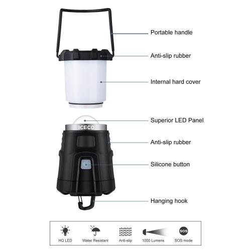 ICECO Camping Lantern USB rechargeable Light