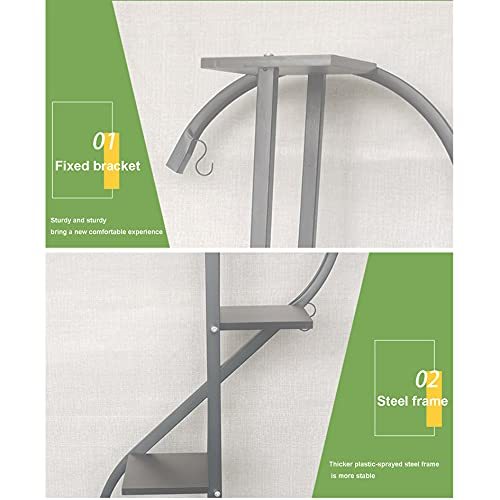TYHGSF Flower Stand,Flower Plant Stand Indoor Creative S Shape Ladder Pot Stand Indoor Outdoor Metal Rustproof Iron Rack for Garden Balcony Patio Living Room,Black