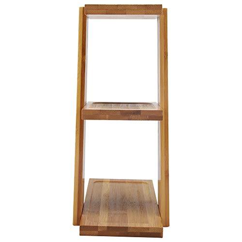 Bamboo Ladder Plant Stand, 3 Tiers Potted Plant Stand Rack, Flower Pot Holder Shelf Planter Display for Patio Garden Balcony Mini Cactus Pot Indoor Decoration