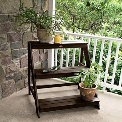 highwood AD-GRDIN3636A-ACE Ladder Plant Stand, 3ft, 3 feet, Weathered Acorn