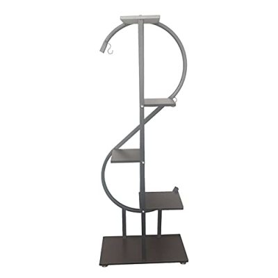 TYHGSF Flower Stand,Flower Plant Stand Indoor Creative S Shape Ladder Pot Stand Indoor Outdoor Metal Rustproof Iron Rack for Garden Balcony Patio Living Room,Black