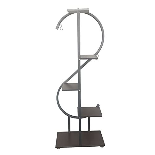 TYHGSF Flower Stand,Flower Plant Stand Indoor Creative S Shape Ladder Pot Stand Indoor Outdoor Metal Rustproof Iron Rack for Garden Balcony Patio Living Room,Black
