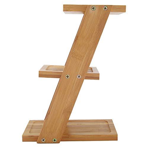 Bamboo Ladder Plant Stand, 3 Tiers Potted Plant Stand Rack, Flower Pot Holder Shelf Planter Display for Patio Garden Balcony Mini Cactus Pot Indoor Decoration