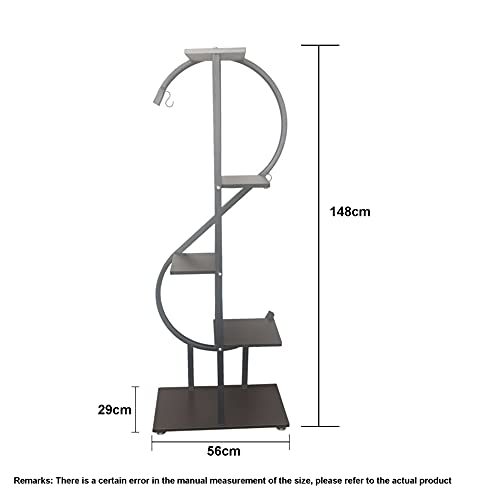 TYHGSF Flower Stand,Flower Plant Stand Indoor Creative S Shape Ladder Pot Stand Indoor Outdoor Metal Rustproof Iron Rack for Garden Balcony Patio Living Room,Black