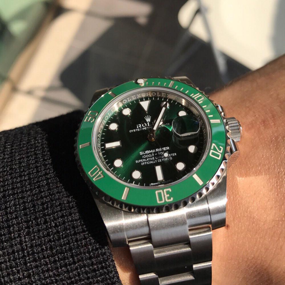 ROLEX ロレックス 腕時計 美品 サブマリーナデイト  メンズ グリーン文字盤 -116610LV-97200