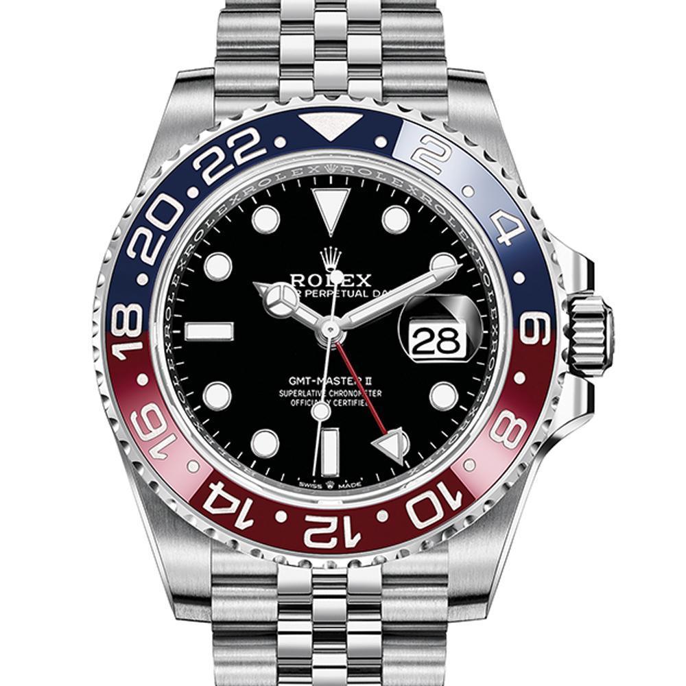 ROLEX ロレックス GMTマスターⅡ ブラック文字盤 オイスター 40 mm オイスタースチール m126710blro-0001