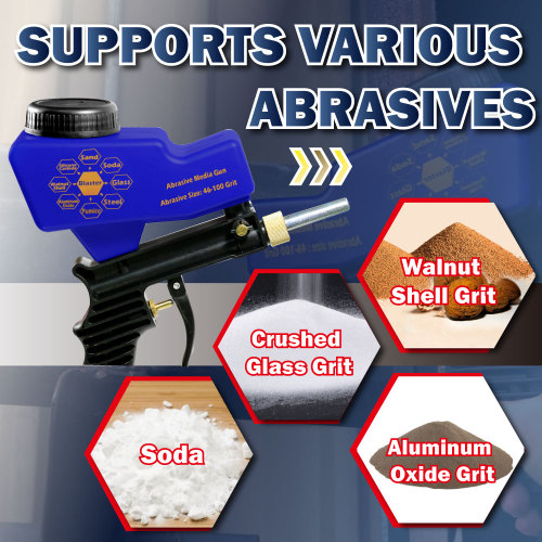 LEMATEC Gravity Feed Portable Sandblasting Gun for remove spot rust dirt paint Sandblaster  gun