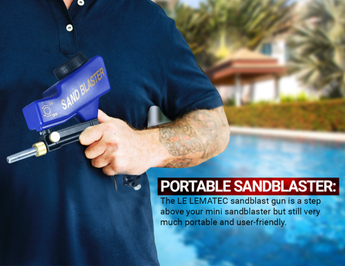 LEMATEC Gravity Feed Portable Sandblasting Gun for remove spot rust dirt paint Sandblaster  gun