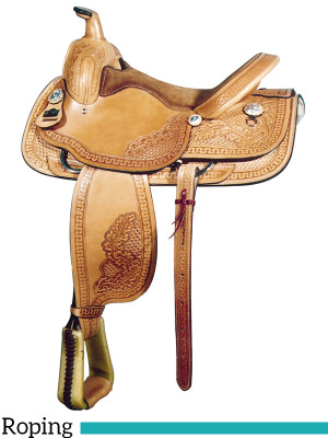 16  Big Horn Floral Tooled Roping Saddle 880