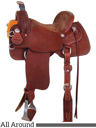 13.5  to 15  Reinsman Sharon Caramillo Gold Buckle All Around Saddle 4511