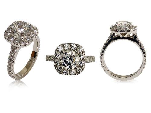 Twist Round Cut Moissanite Engagement Ring