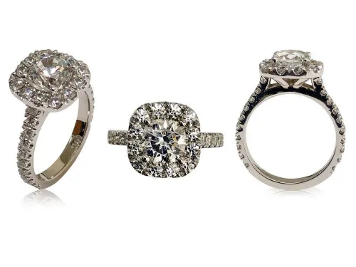 Twist Round Cut Moissanite Engagement Ring