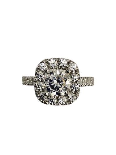 Twist Round Cut Moissanite Engagement Ring