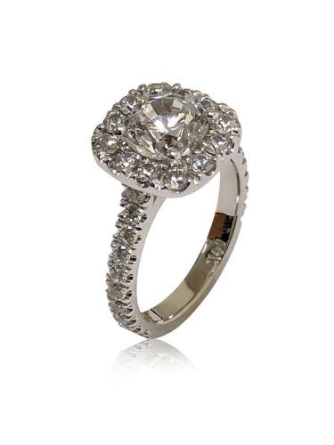 Twist Round Cut Moissanite Engagement Ring