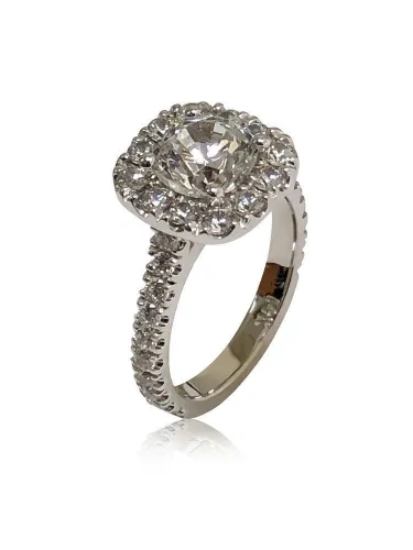 Twist Round Cut Moissanite Engagement Ring