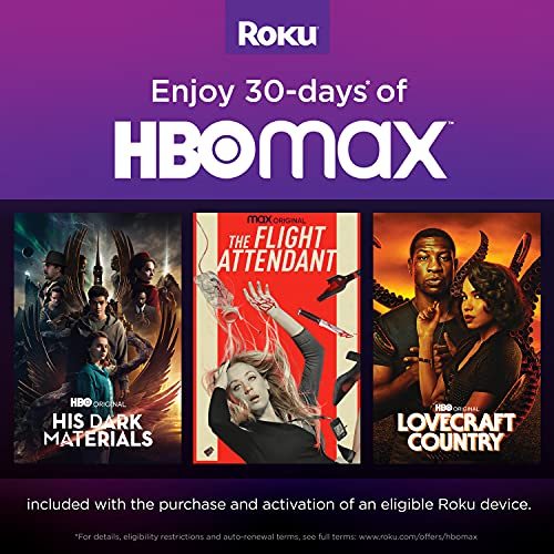 Roku Express 4K+ 2021 | 流媒体播放器 HD/4K/HDR 带流畅无线流和 Roku 语音遥控器 带电视控制,包括高级 HDMI 电缆