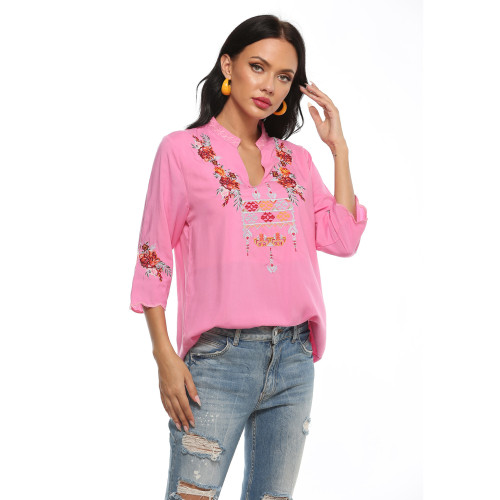 Women's Long Sleeve Embroidery Top Western Wear