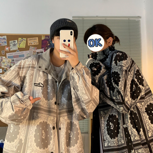 Jacket Men's Double-sided Paisley Coat Windproof Sports Jackets Spandex For Men Casual Glow Men's Jacket Male