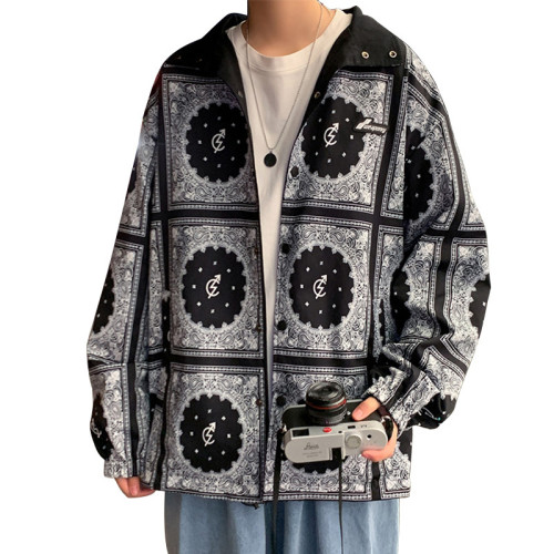 Jacket Men's Double-sided Paisley Coat Windproof Sports Jackets Spandex For Men Casual Glow Men's Jacket Male