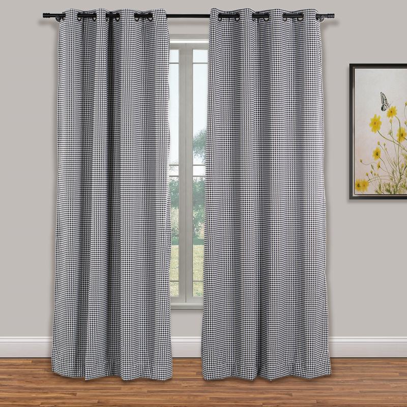 elio千鸟格提花涤棉混纺窗帘定制