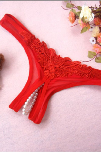 Red Pearl Bottom G-string