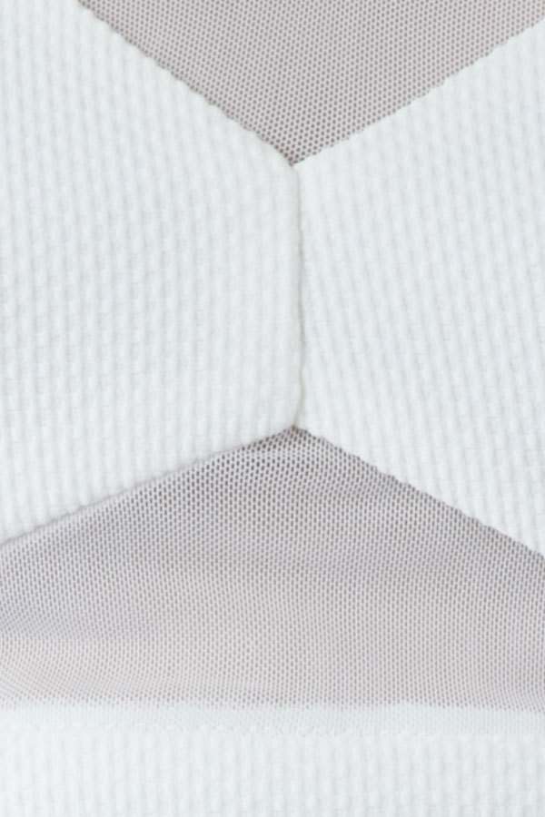 White Mesh Insert Cut Out Top