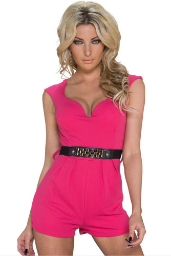 Classy Disco Pink Jumpsuit with Waistband