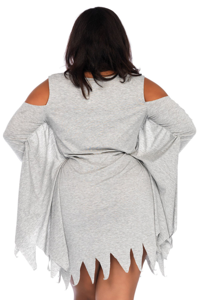 Halloween Ghost Print Jersey Plus Size Dress