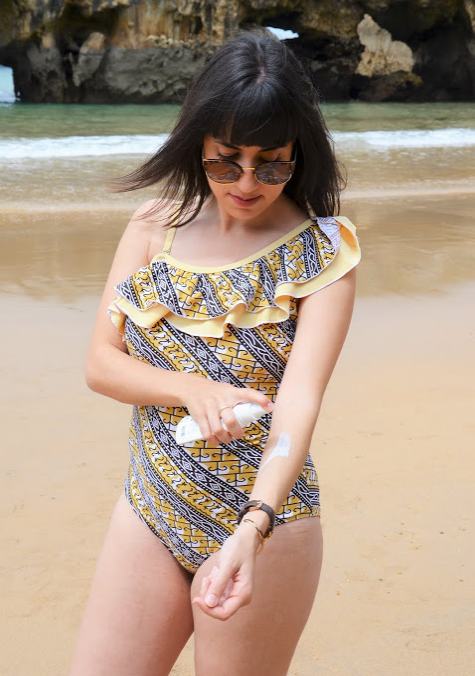 Stylish Print Ruffle One Shoulder Teddy Swimsuit