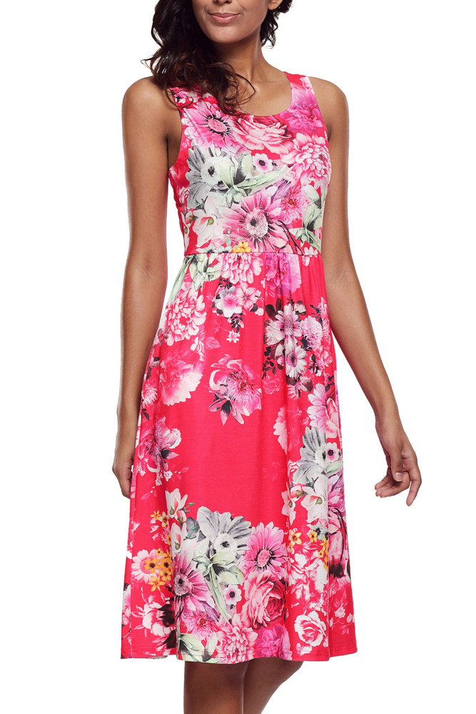 Fall in Love with Floral Print Boho Dress in Rosy