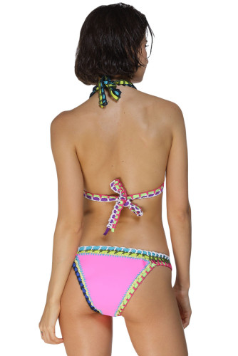 Pink Handmade Crotchet Neoprene Latex Bathing Suit