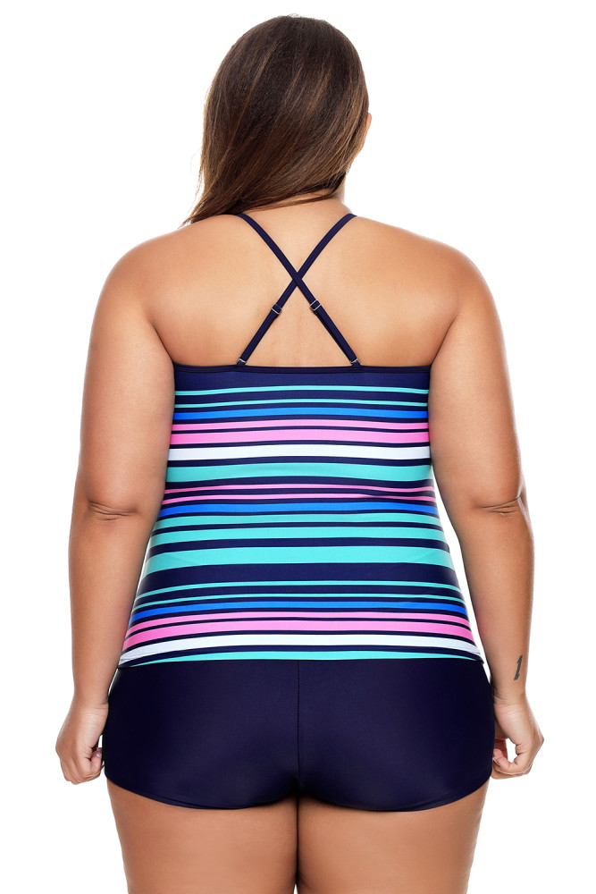 Rainbow Stripes Tankini Swimwear