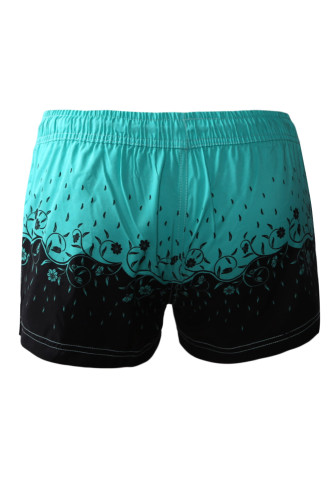 Green Floret Printed Women Swim Shorts