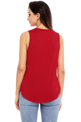 Wine Laser Cut Detail Tank Top