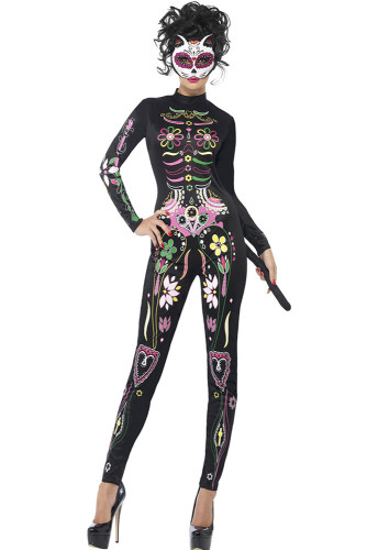 Sugar Skull Cat Halloween Party Costume