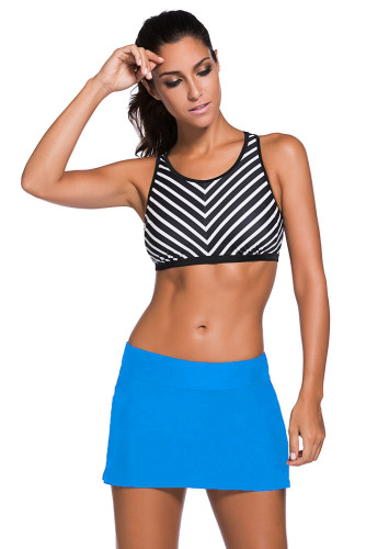 Blue Skirted Swim Bikini Bottom
