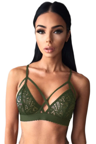 Olive Strappy Harness Bralette Bra