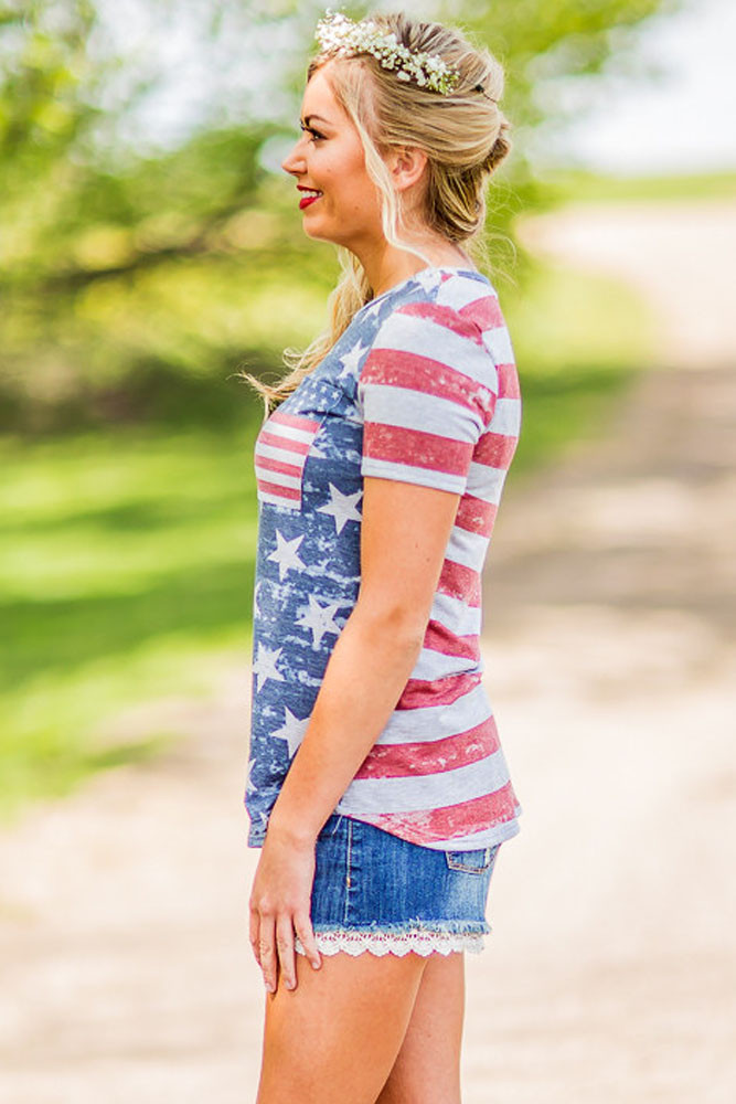 American Heart Womens Flag T-shirt