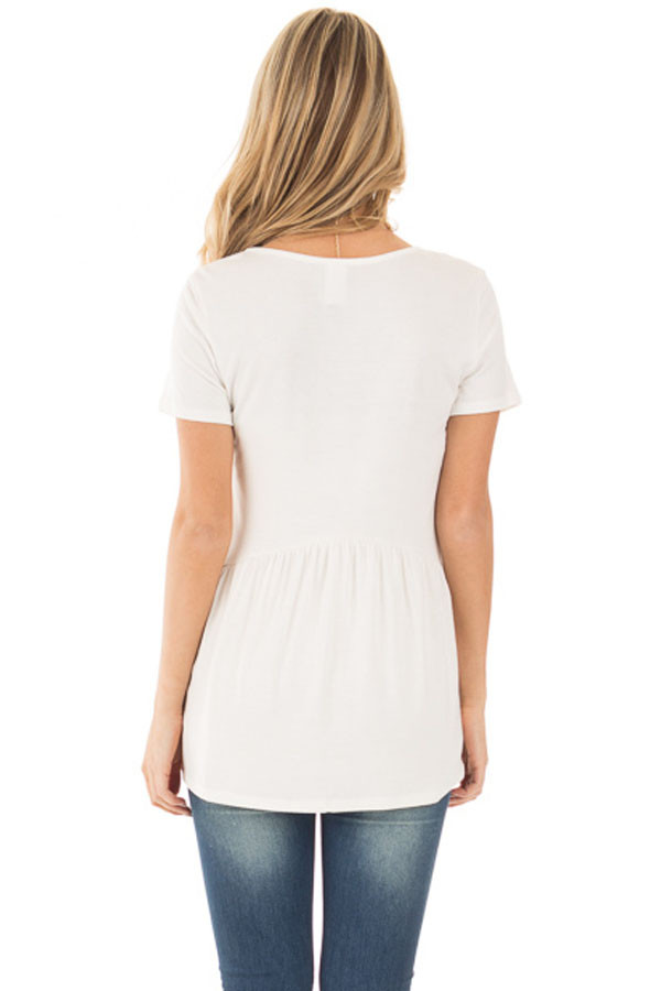 White Sweetheart Neckline Babydoll Style T-shirt