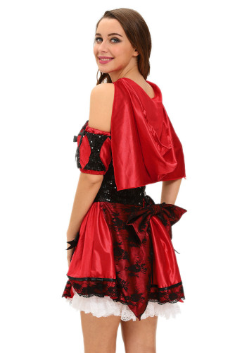 4pcs Miss Red Riding Hood Costume