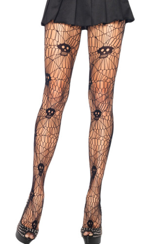 Halloween Skull Print Pantyhose