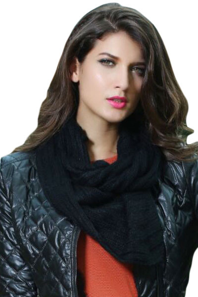 Black Warm Knitted Scarf